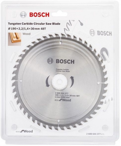 Диск пильный по дер. Bosch ECO WO (2608644377) d=190мм d(посад.)=30мм (циркулярные пилы) фото 2