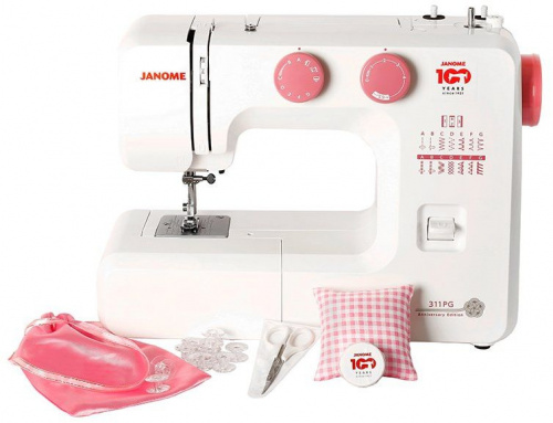 Швейная машина Janome 311PG белый/розовый фото 4