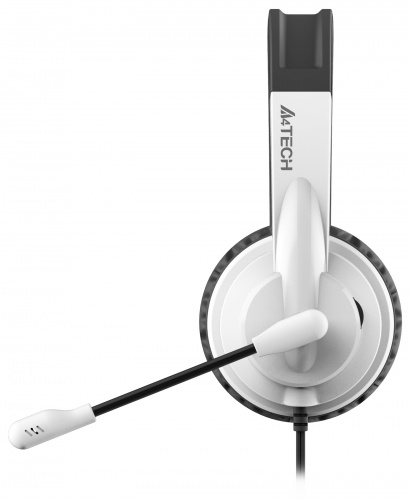 Наушники с микрофоном A4Tech HU-11 черный/белый 2м накладные USB оголовье (HU-11/USB/BLACK+WHITE) фото 2