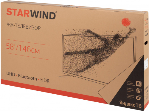 Телевизор LED Starwind 58" SW-LED58UB401 Яндекс.ТВ темно-серый Ultra HD 60Hz DVB-T DVB-T2 DVB-C DVB-S DVB-S2 USB WiFi Smart TV (RUS) фото 3