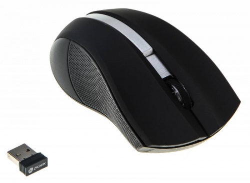 Мышь Оклик 615MW черный/серебристый оптическая (1200dpi) беспроводная USB для ноутбука (3but) фото 2
