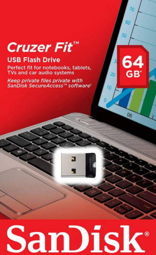 Флеш Диск Sandisk 64Gb Cruzer Fit SDCZ33-064G-G35 USB2.0 черный фото 4