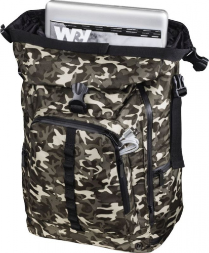 Рюкзак для ноутбука 15.6" Hama Roll-Top камуфляж/коричневый нейлон (00101819) фото 4