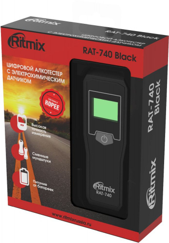 Алкотестер Ritmix RAT-740 электрохимический черный фото 5