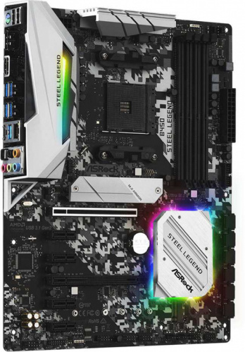 Материнская плата Asrock B450 STEEL LEGEND Soc-AM4 AMD B450 4xDDR4 ATX AC`97 8ch(7.1) GbLAN RAID+HDMI+DP фото 3