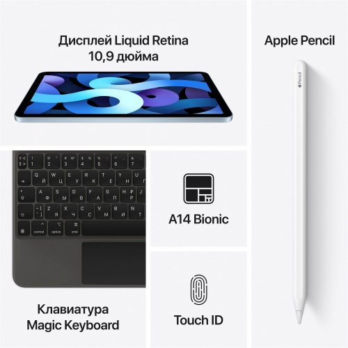 Планшет Apple iPad Air 2020 A2316 A14 Bionic 2.99 6С ROM64Gb 10.9" IPS 2360x1640 iOS серый космос 12Mpix 7Mpix BT WiFi Touch 10hr фото 7