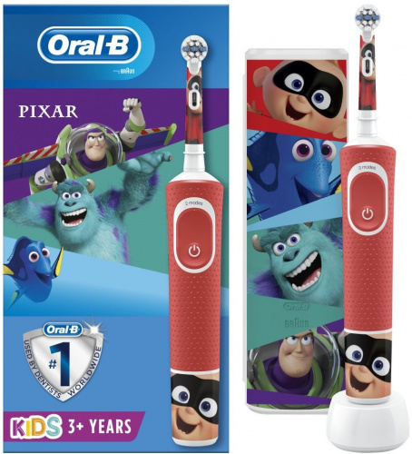 Зубная щетка электрическая Oral-B Pixar D100.413.2KX красный фото 2