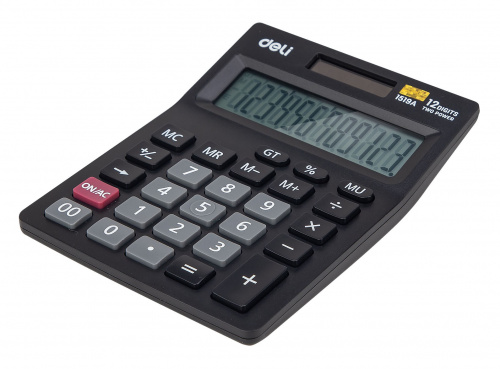 Калькулятор настольный Deli E1519A черный 12-разр. фото 2