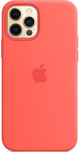 Чехол (клип-кейс) Apple для Apple iPhone 12/12 Pro Silicone Case with MagSafe розовый цитрус (MHL03ZE/A) фото 7