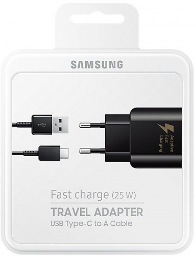 Сетевое зар./устр. Samsung EP-TA300CBEGRU 2.1A+1A для Samsung кабель USB Type C черный фото 4