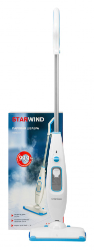 Швабра паровая Starwind SSM5333 1300Вт белый/голубой фото 3