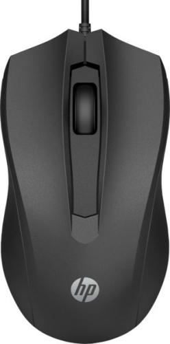 Мышь HP 100 черный оптическая USB фото 2