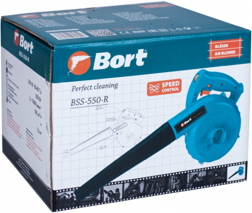 Воздуходувка Bort BSS-550-R 550Вт пит.:от сети синий фото 7