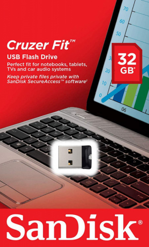 Флеш Диск Sandisk 32Gb Cruzer Fit SDCZ33-032G-G35 USB2.0 черный фото 4