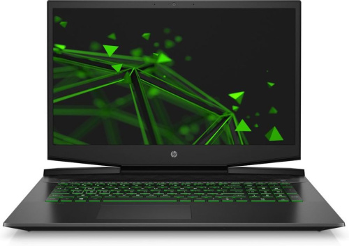 Ноутбук HP Pavilion Gaming 17-cd1059ur Core i7 10750H/16Gb/SSD512Gb/NVIDIA GeForce RTX 2060 MAX Q 6Gb/17.3"/IPS/FHD (1920x1080)/Free DOS/black/green/WiFi/BT/Cam