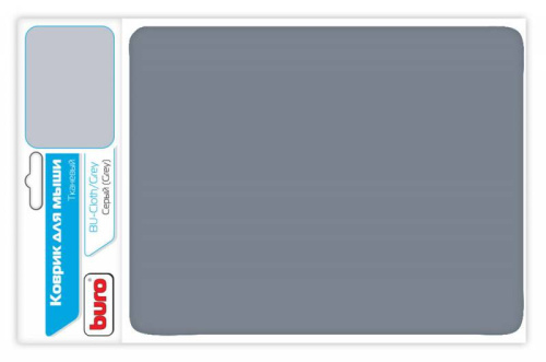 Коврик для мыши Buro BU-CLOTH Мини серый 230x180x3мм (BU-CLOTH/GREY) фото 3
