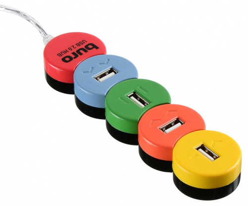 Разветвитель USB 2.0 Buro BU-HUB4-0.5-U2.0-Snake 4порт. разноцветный фото 5