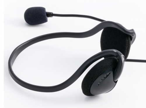 Наушники с микрофоном Hama NHS-P100 черный 2м накладные шейный обод (00139920) фото 2