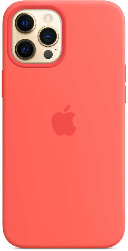 Чехол (клип-кейс) Apple для Apple iPhone 12 Pro Max Silicone Case with MagSafe розовый цитрус (MHL93ZE/A) фото 4