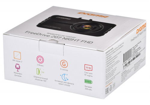 Видеорегистратор Digma FreeDrive 207 Night FHD черный 2Mpix 1080x1920 1080p 150гр. GP2247 фото 9