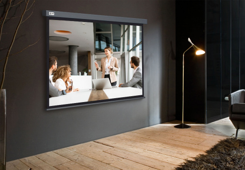 Экран Cactus 127x127см Wallscreen CS-PSW-127X127-SG 1:1 настенно-потолочный рулонный серый фото 2