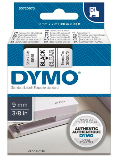 Картридж ленточный Dymo D1 S0720670 черный/прозрачный для Dymo фото 3