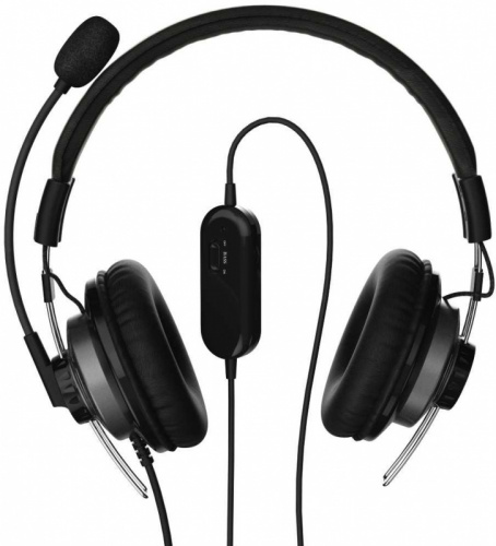 Наушники с микрофоном Hama Style черный/серый 2м мониторные оголовье (00139914) фото 3
