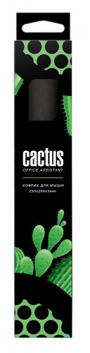 Коврик для мыши Cactus Logo Cactus черный 250x200x3мм фото 4
