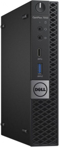 ПК Dell Optiplex 7050 Micro i7 7700T (2.9)/8Gb/500Gb 7.2k/HDG630/Windows 10 Professional 64/GbitEth/WiFi/BT/65W/клавиатура/мышь/черный