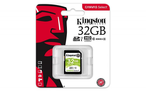 Флеш карта SDHC 32Gb Class10 Kingston SDS/32GB Canvas Select w/o adapter фото 3
