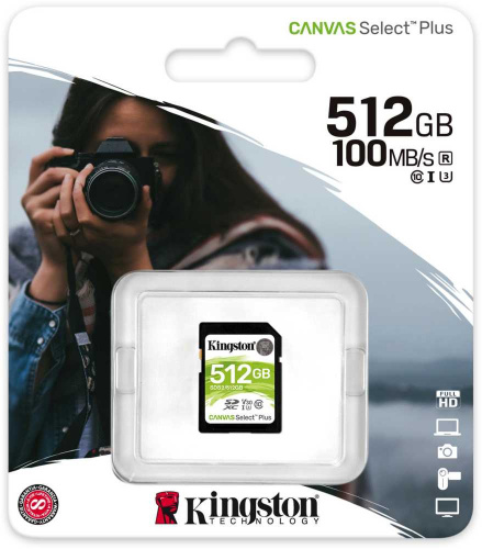 Флеш карта SDXC 512GB Kingston SDS2/512GB Canvas Select Plus w/o adapter фото 3