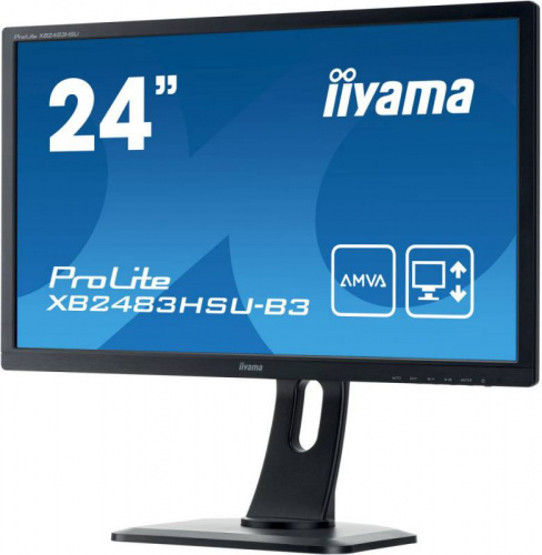 Монитор Iiyama 24" ProLite XB2483HSU-B3 черный VA LED 4ms 16:9 HDMI M/M матовая HAS Pivot 3000:1 250cd 178гр/178гр 1920x1080 D-Sub DisplayPort FHD USB 5.6кг фото 4