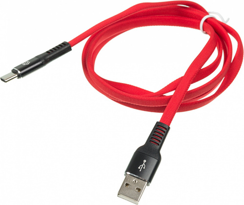 Кабель Digma USB A(m) USB Type-C (m) 1.2м красный плоский