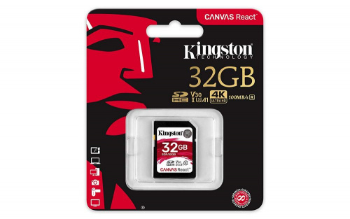 Флеш карта SDHC 32Gb Class10 Kingston SDR/32GB Canvas React w/o adapter фото 3