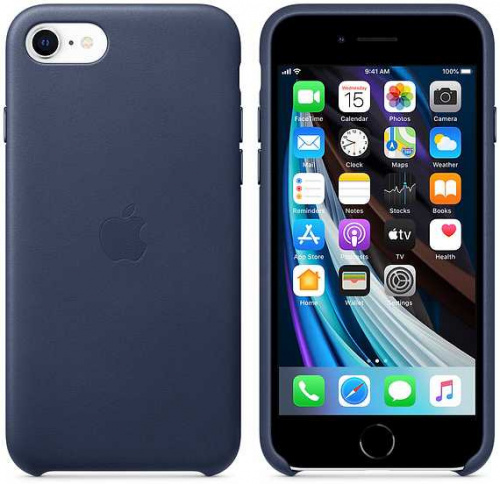 Чехол (клип-кейс) Apple для Apple iPhone SE 2020 Leather Case темно-синий (MXYN2ZM/A) фото 5