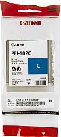Картридж струйный Canon PFI-102C 0896B001 голубой (130мл) для Canon iPF510/605/610/650/655/750/760/765