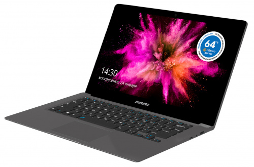 Ноутбук Digma EVE 14 C420 Celeron N4020 4Gb eMMC128Gb Intel UHD Graphics 600 13.9" TN HD (1366x768) Windows 10 Home Single Language 64 dk.grey WiFi BT Cam 5000mAh (ET4066EW)