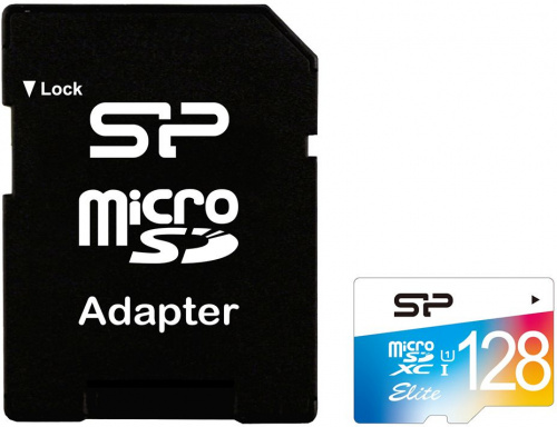 Флеш карта microSDXC 128Gb Class10 Silicon Power SP128GBSTXBU1V21SP + adapter
