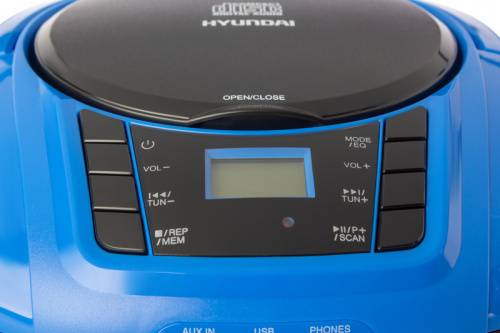 Аудиомагнитола Hyundai H-PCD340 черный/синий 4Вт/CD/CDRW/MP3/FM(dig)/USB/BT/SD/MMC/microSD фото 5