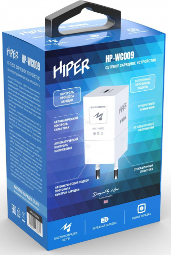 Сетевое зар./устр. Hiper HP-WC009 3A PD+QC универсальное белый фото 3