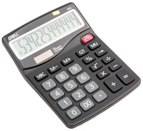 Калькулятор настольный Deli E1210 темно-серый 12-разр. фото 2
