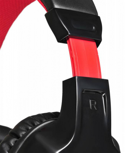 Наушники с микрофоном Оклик HS-L320G Phoenix черный/красный 1.9м мониторные оголовье (359482) фото 13