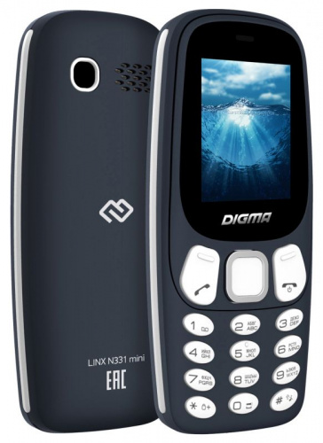 Мобильный телефон Digma N331 mini 2G Linx 32Mb темно-синий моноблок 2Sim 1.77" 128x160 GSM900/1800 FM microSD max16Gb фото 6
