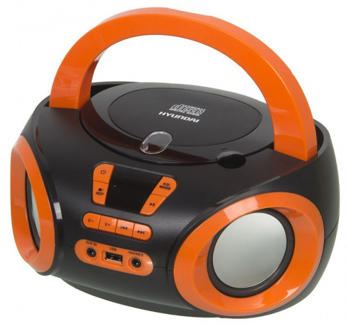 Аудиомагнитола Hyundai H-PCD120 черный/оранжевый 4Вт/CD/CDRW/MP3/FM(dig)/USB фото 2