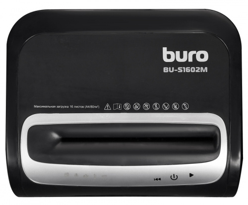 Шредер Buro Office BU-S1602M (секр.P-5) фрагменты 16лист. 30лтр. пл.карты CD фото 10