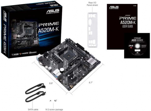Материнская плата Asus PRIME A520M-K Soc-AM4 AMD A520 2xDDR4 mATX AC`97 8ch(7.1) GbLAN RAID+VGA+HDMI фото 5