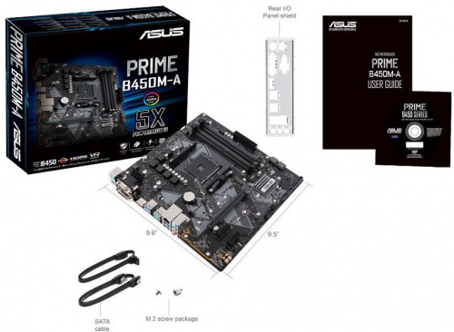 Материнская плата Asus PRIME B450M-A Soc-AM4 AMD B450 4xDDR4 mATX AC`97 8ch(7.1) GbLAN RAID+VGA+DVI+HDMI фото 2