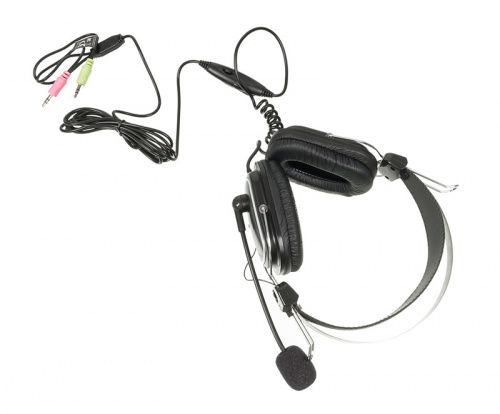 Наушники с микрофоном A4Tech HS-50 черный 2.5м мониторные оголовье фото 3
