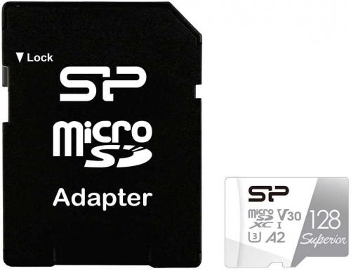 Флеш карта microSDXC 128GB Silicon Power SP128GBSTXDA2V20SP Superior + adapter фото 2