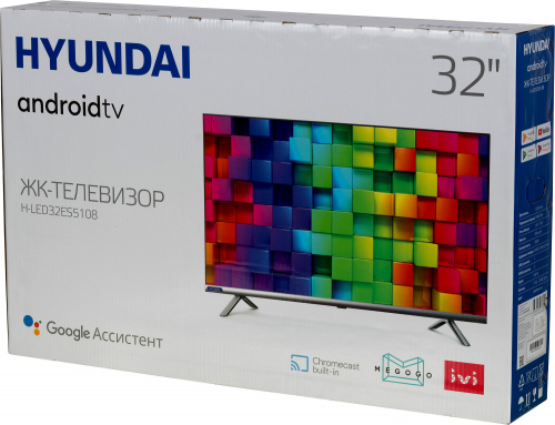 Телевизор LED Hyundai 32" H-LED32ES5108 Android TV Frameless серебристый HD READY 60Hz DVB-T2 DVB-C DVB-S2 USB WiFi Smart TV (RUS) фото 3